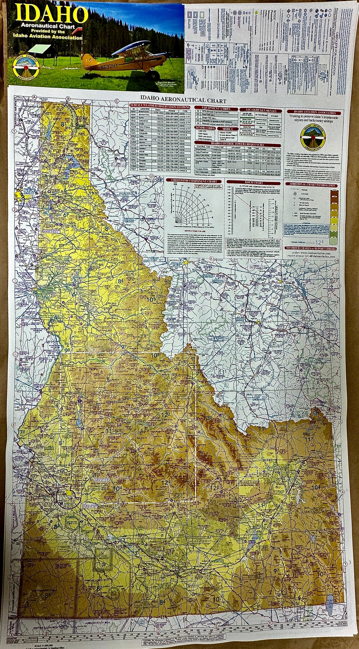 Idaho Aviation Chart - 2023 Edition - Poster / Flat Map - Wall Hanging or Framing