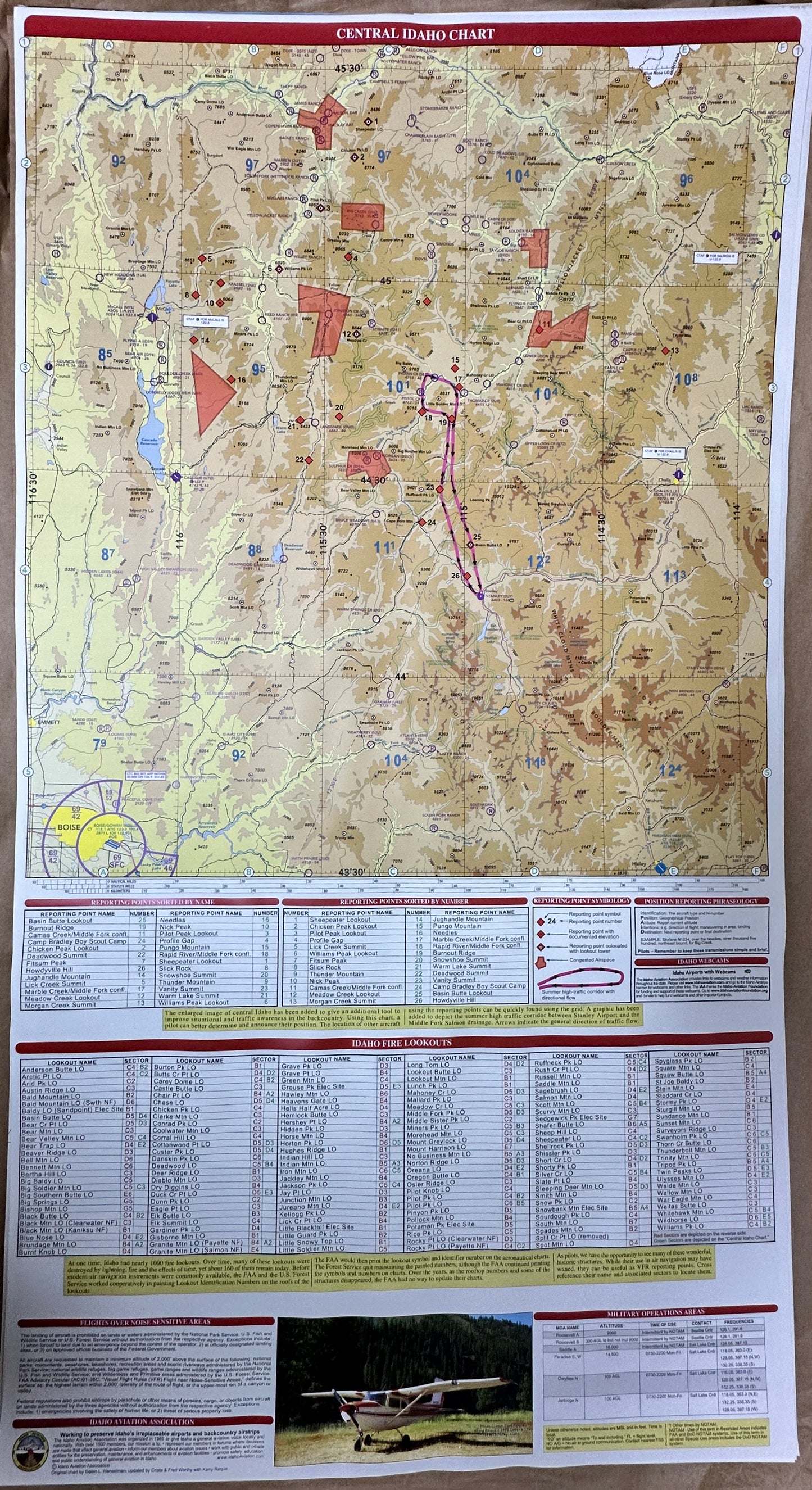 Idaho Aviation Chart - 2023 Edition - Poster / Flat Map - Wall Hanging or Framing